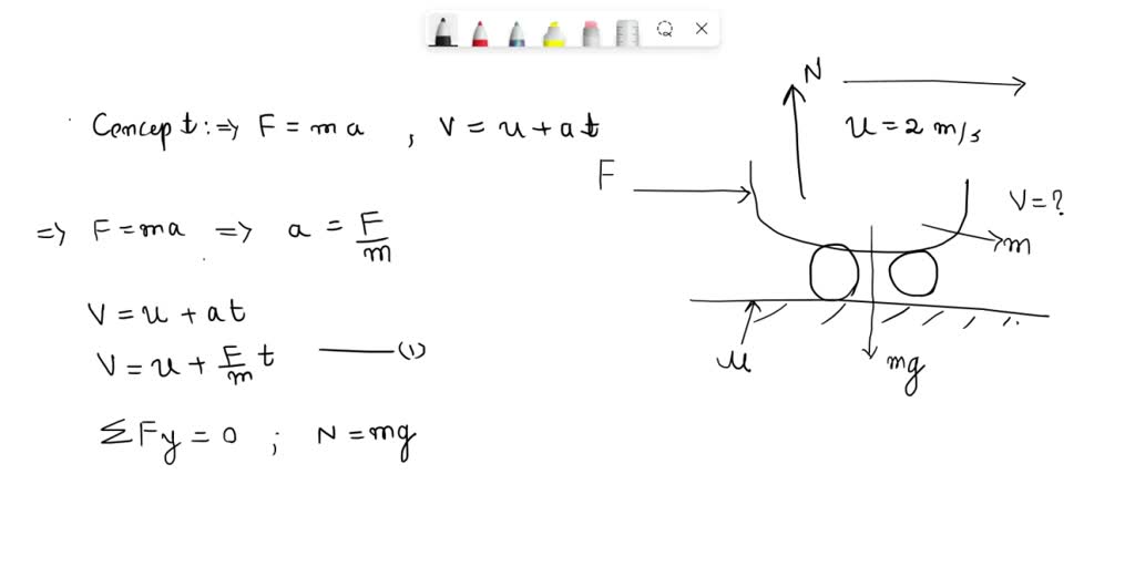 SOLVED A cart is rolling across the floor at a constant velocity of 2