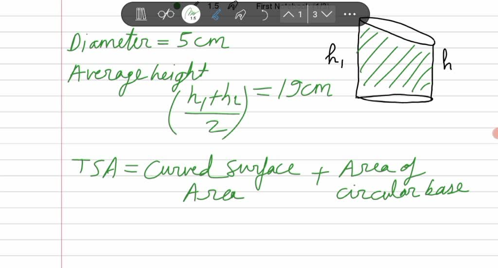 A right cylinder 5 cm in diameter was cut by a plane at an angle or 45 degrees with its axis. If