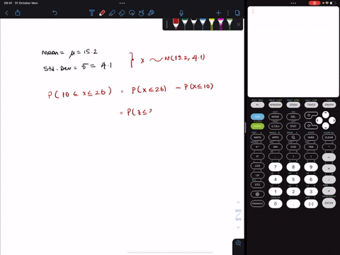 assume-that-x-has-a-normal-distribution-with-the-specified-mean-and-standard-deviation-find-the-indicated-probability-round-your-answer-to-four-decimal-places-152-41-p10-x-26-32648