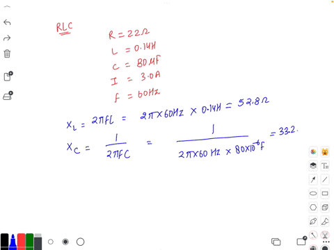 a-series-rlc-circuit-consists-of-a-22-0-resistor-014-h-inductor-and-80-uf-capacitor-it-draws-30-a-rms-current-when-attached-to-60-hz-source-what-is-the-emf-erms-88-v-what-is-the-phase-angle-10625