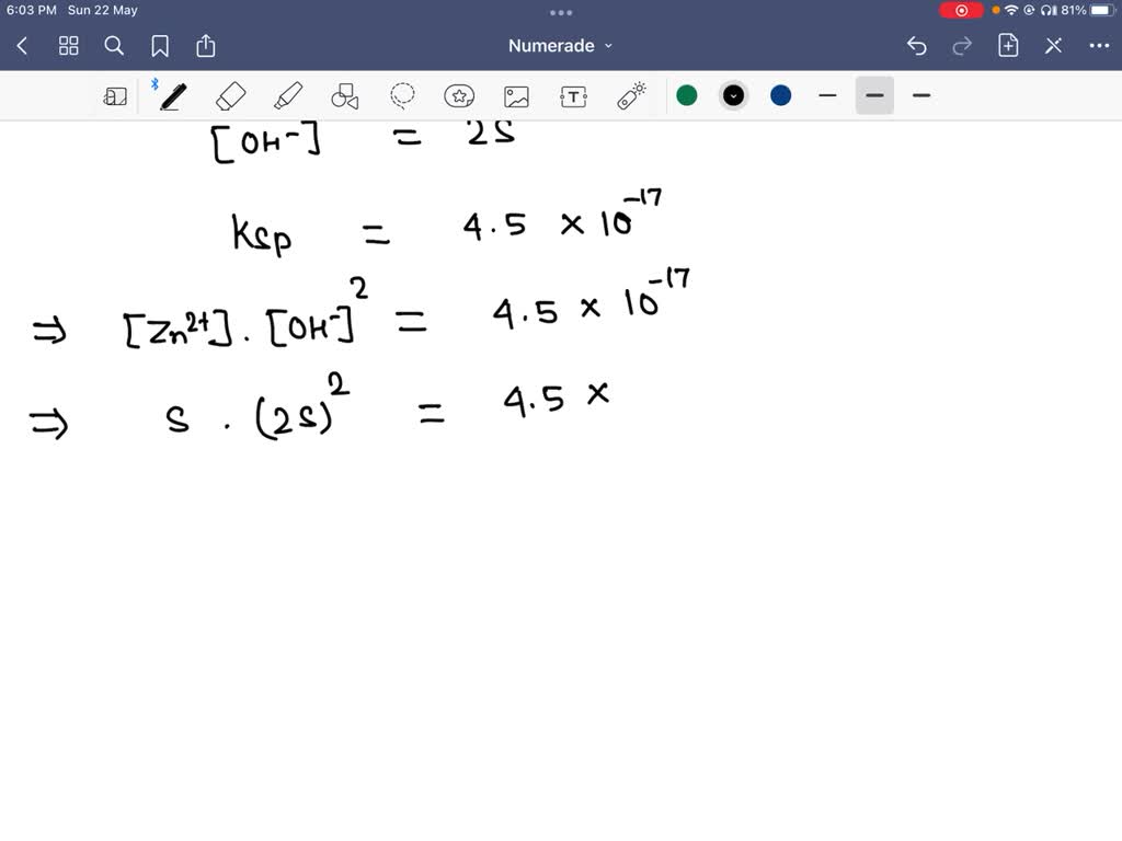 SOLVED Calculate the molar solubility of zinc hydroxide, Zn(OH)2 at