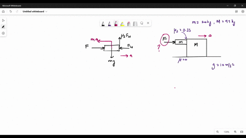 the-two-blocks-m-20kg-and-m-99-kg-in-the-figure-are-not-attached-to-each-other-the-coefficient-of-static-friction-between-the-blocks-is-us-033but-the-surface-beneath-the-larger-block-is-fric-08311