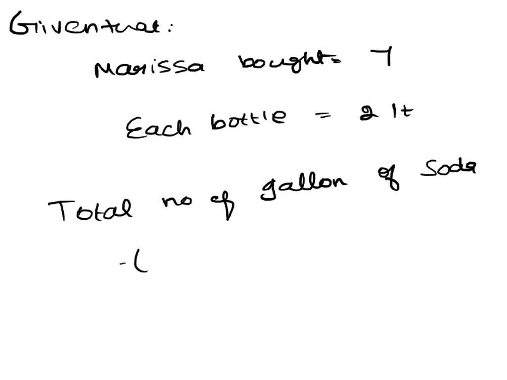 Angela bought 8 bottles of soda for a party. Each bottle was 2 liters