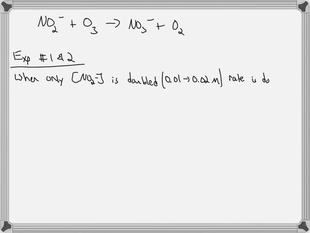 SOLVED: The following kinetic data were collected at 298 K for the ...