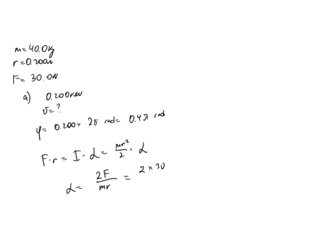 a-uniform-disk-with-mass-400-kg-and-radius-0200-m-is-pivoted-at-its-center-about-a-horizontal-frictionless-axle-that-is-stationary-the-disk-is-initially-at-rest-and-then-a-constant-force-f-3-02548