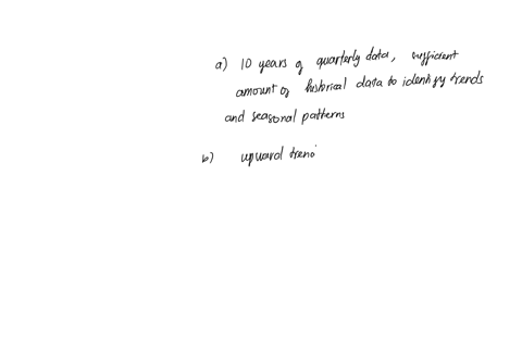 recommend-one-forecasting-technique-that-would-be-appropriate-to-prepare-a-forecast-given-the-following-situational-characteristics-a-you-have-10-years-of-quarterly-data-b-there-is-an-upward-76911