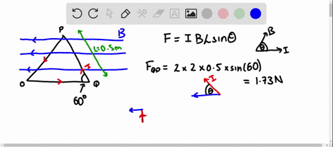 an-equilateral-triangle-shaped-loop-lies-in-the-xy-plane-as-the-figure-shows-a-magnetic-field-with-magnitude-b-2t-ad-direction-along-negative-x-passes-through-the-loop-the-vertices-of-the-tr-68678