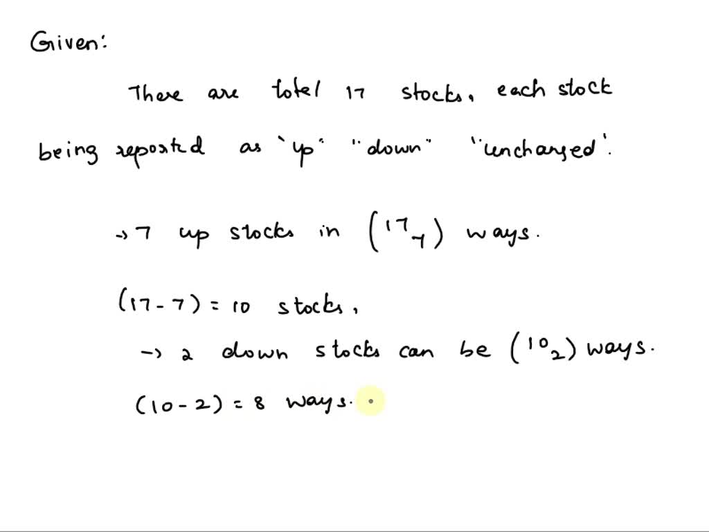 SOLVED A brokerage house regularly reports the behavior of group of 17