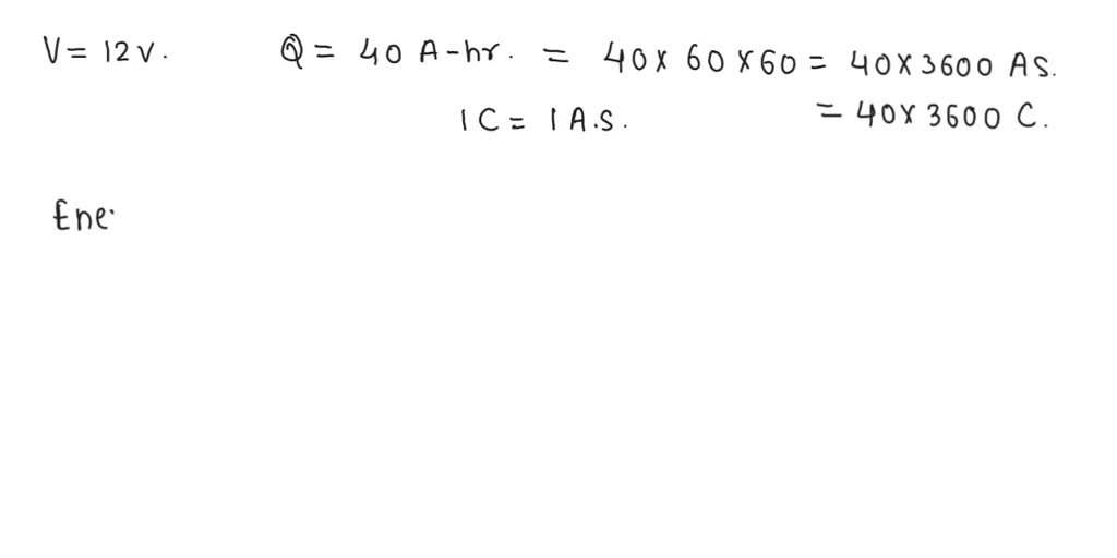 A 12V battery requires a total charge of 40 amperehours during