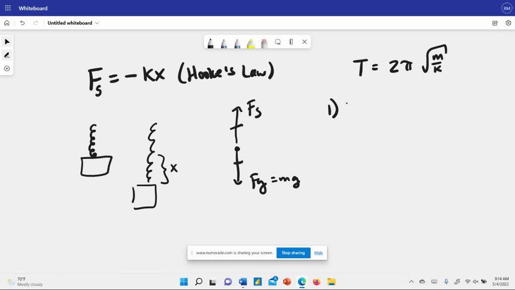 SOLVED: Give two methods that you will find the spring constant. In ...