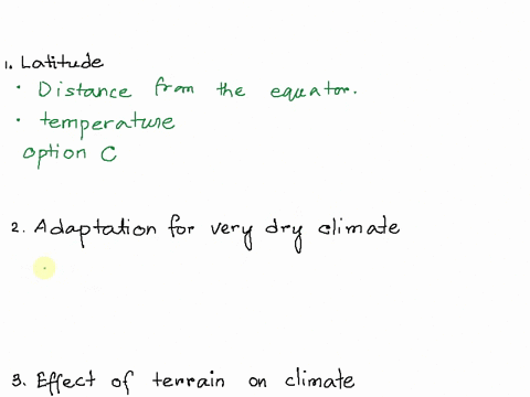 1-latitude-is-a-measurement-of-__-and-therefore-can-inform-you-of-a-regions__-a-distance-east-or-west-temperature-b-distance-east-or-west-precipitation-c-distance-from-the-equator-temperatur-81504