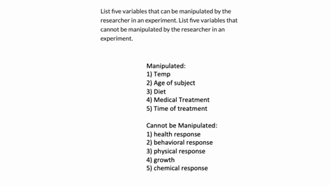 list-five-variables-that-can-be-manipulated-by-the-researcher-in-an-experiment-list-five-variables-that-cannot-be-manipulated-by-the-researcher-in-an-experiment-23237