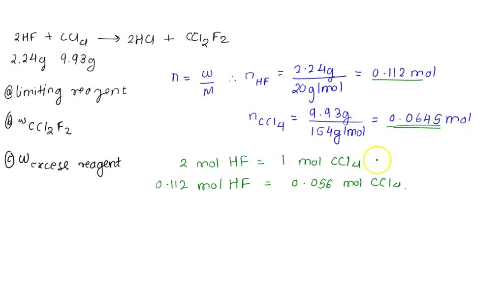 SOLVED: 15. Trichlorofluoromethane, CFCl; a chlorofluorocarbon can be ...