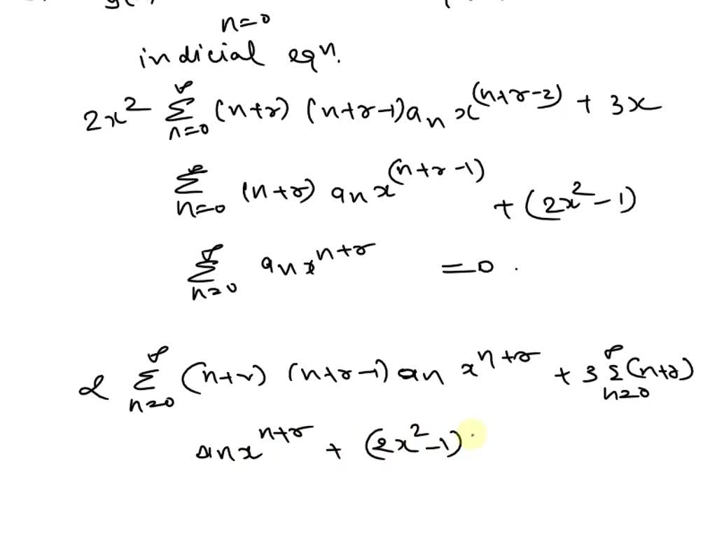 SOLVED: 5. a) Show that the given differential equation has a regular ...