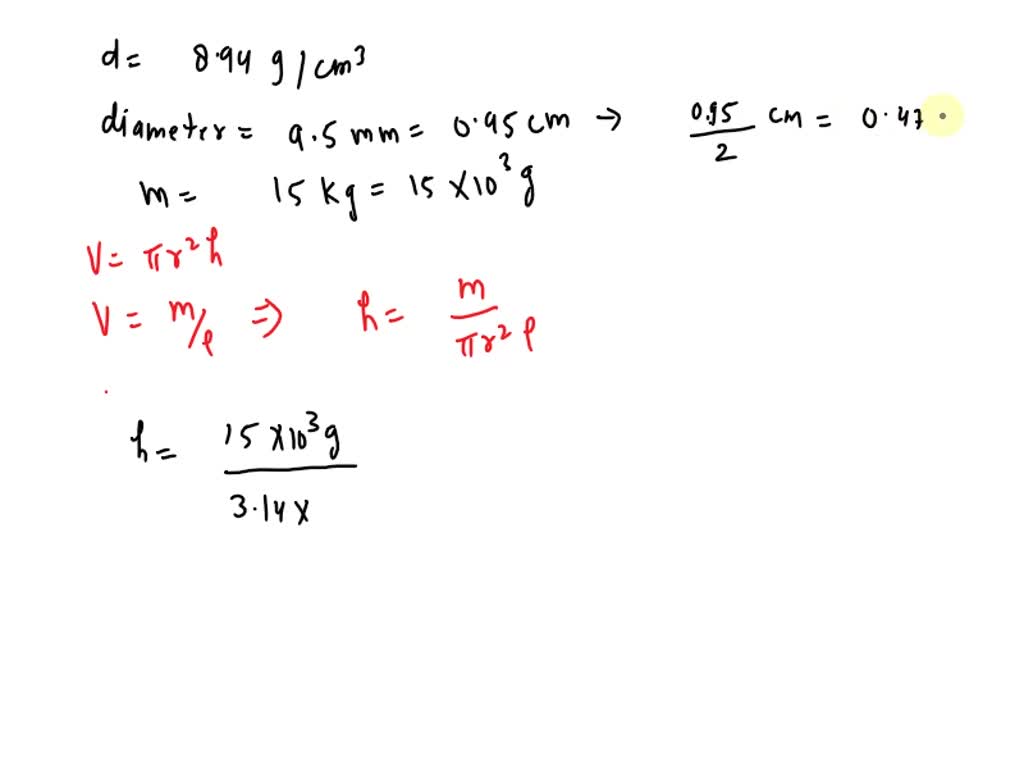 SOLVED If the copper is drawn into wire whose diameter is 9.50 , how many feet of copper can be