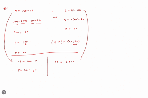 the-demand-curve-for-a-product-is-given-by-q140-2p-and-the-supply-curve-is-given-by-q3p-60-enter-the-exact-answers-a-find-the-consumer-surplus-at-the-equilibrium-consumer-surplus-b-find-the-41165