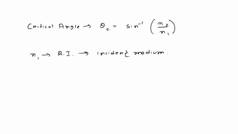 a-beam-of-light-is-incident-on-the-boundary-between-air-and-another-medium-whose-index-of-refraction-is-1414-what-is-the-critical-angle-86057