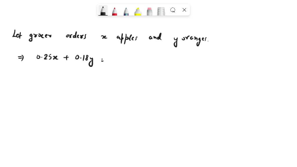 SOLVED 'A grocer orders apples and oranges that total 8.39. If apples