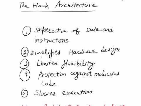 the-hack-architecture-partitions-the-address-space-and-does-not-allow-both-data-and-instructions-to-be-stored-in-the-same-space-what-are-the-implications-of-this-architecture-explain-and-dis-93432