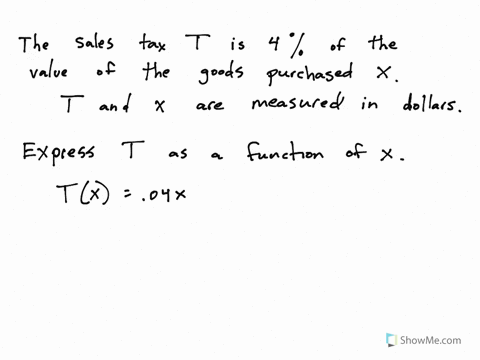 certain-state-the-sales-tax-on-the-amount-of-taxable-oods-is-4-of-the-value-of-the-goods-purchased-x-where-both-and-are-measured-in-dollars_-a-express-function-of-x-b-find-t300-and-t875-roun-70333