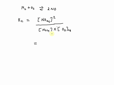 at-equilibrium-the-concentrations-of-n2g-o2g-and-nog-in-a-sealed-reaction-vessel-are-n2-337810-3-m-o2-570110-3-m-and-no-281310-3-m-what-is-the-value-of-kc-for-the-reaction-73843