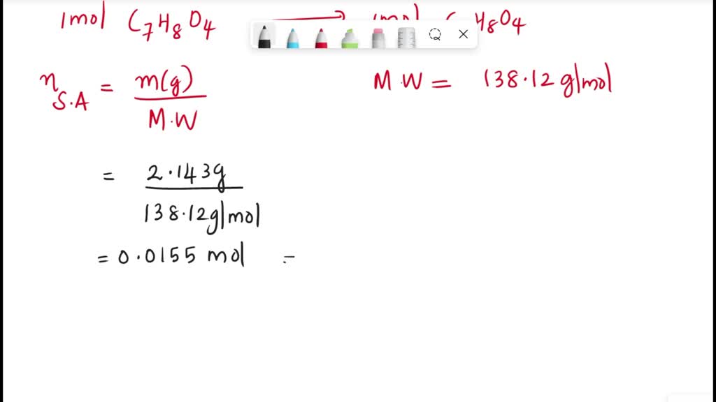 SOLVED ' Need help!! In this experiment, salicylic acid is the