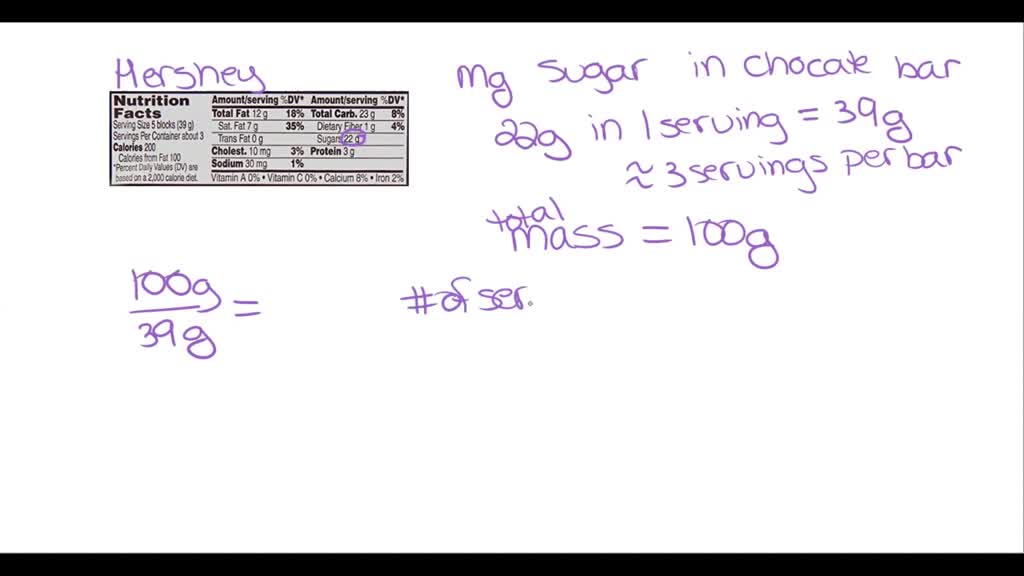 SOLVED How Many Milligrams Of Sugar Does The Milk Chocolate Bar 