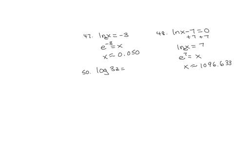solving-logarithmic-equation-in-exercises-47-62-solve-the-logarithmic-equation-algebraically-approximate-the-result-to-three-decimal-places-if-necessary-47-in-3-48-in-x-7-0-49-21-ln6x-50-log-65106