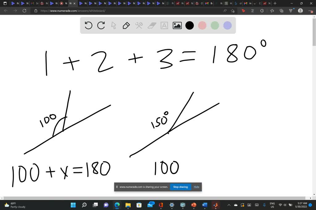 two exterior angles of a triangle equal 100 and 150