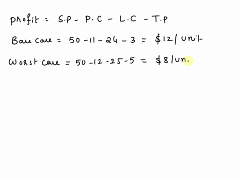 the-management-of-brinkley-corporation-is-interested-in-using-simulation-to-estimate-the-profit-per-unit-for-a-new-product-the-selling-price-for-the-product-will-be-50-per-unit-probability-d-99101