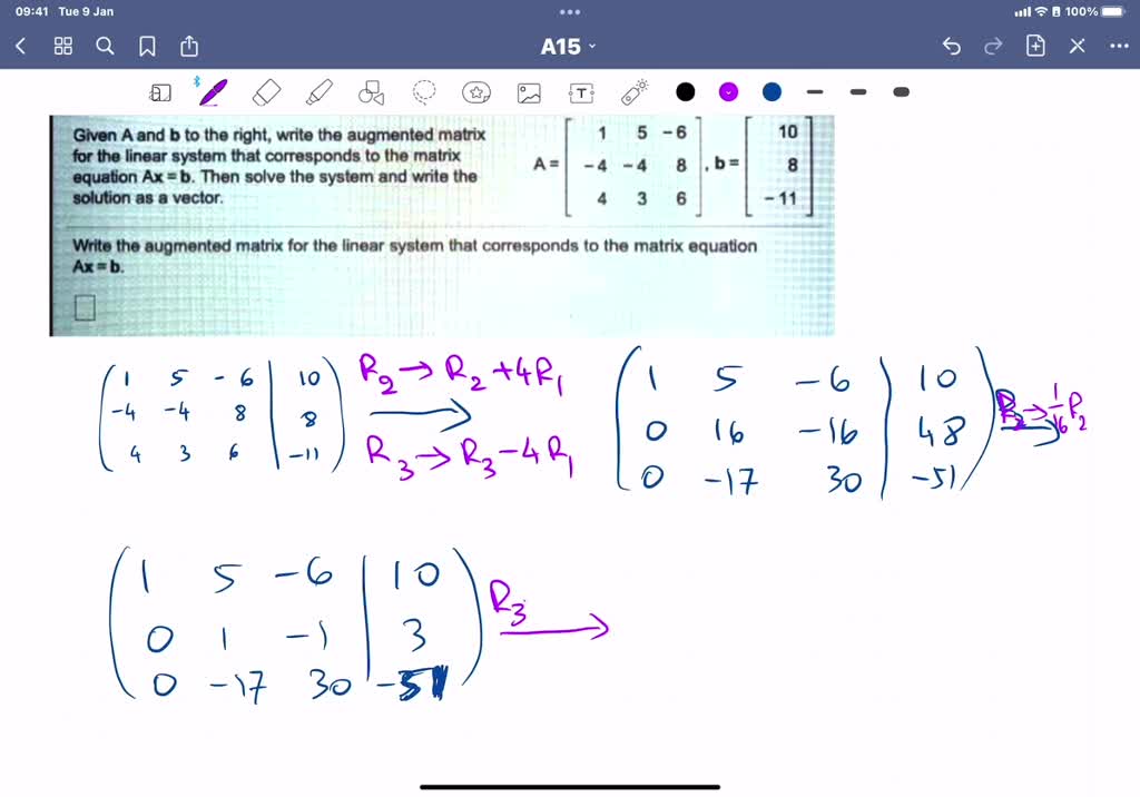 SOLVED: '[10 points] For symmetric matrix A and vector b Find LDU ...