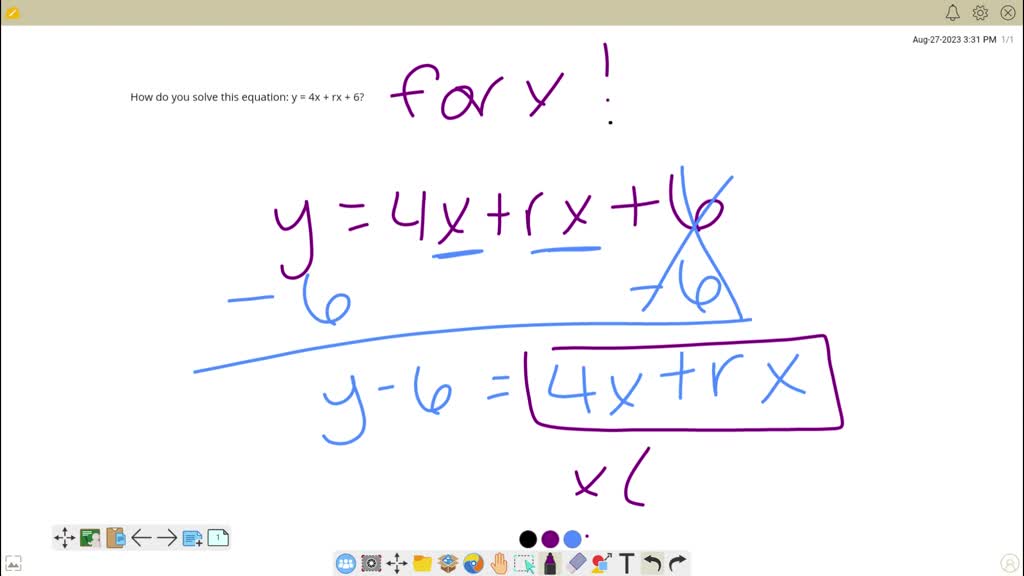 SOLVED How Do You Solve This Equation Y 4x Rx 6 