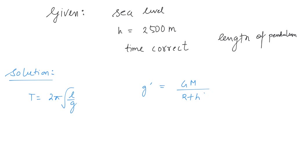 SOLVED A pendulum clock is set to give correct time at the sea level