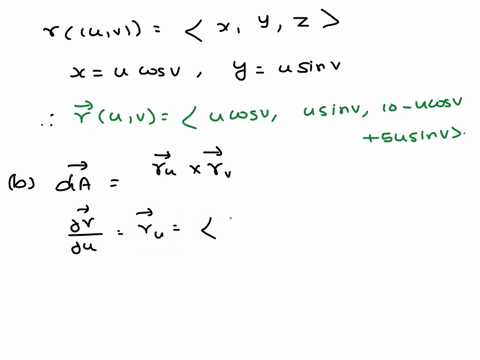 a-find-a-vector-parametric-equation-for-the-ellipse-that-lies-on-the-plane-x-syz-10-and-inside-the-cylinder-x2-y-16-rlu0-for-0-u-4-and-0-v-21-b-da-tu-xtv-da-ilaal-fxcef-d-set-up-and-evaluate-84456