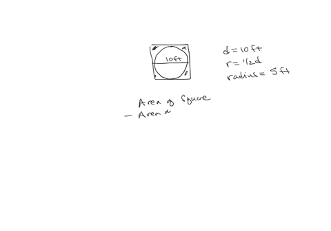 find-the-area-t0-the-nearest-square-foot-of-the-shaded-region-below-consisting-of-square-with-circle-cut-out-of-it-use-314-as-approximation-for-40-22-square-feet-214-square-feet-79-square-fe-75394