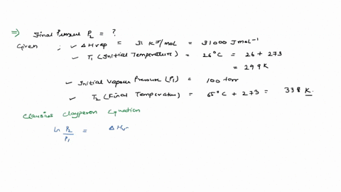 the-enthalpy-of-vaporization-of-benzene-is-310-kjmol-at-269c-the-vapor-pressure-of-benzene-is-100-torr-calculate-the-vapor-pressure-of-benzene-at-659c-211-torr-845-torr-245-torr-668-torr-non-33453