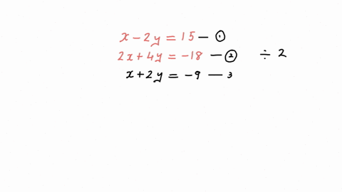 what-is-the-solution-to-this-system-of-equations-x-2y-15-2x-4y-18-a-x-1-y-6-b-x-1-y-7-c-x-3-y-6-d-x-3-y-7-26602