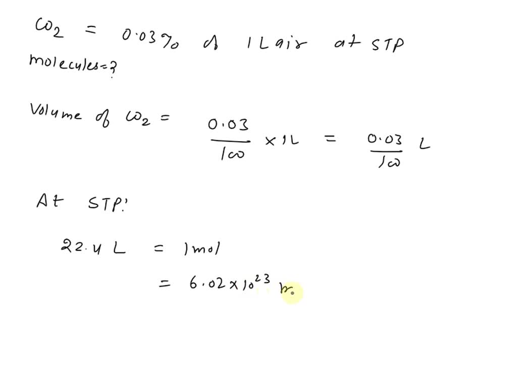SOLVED How many molecules of CO2 are in 1 cm3 of air when the