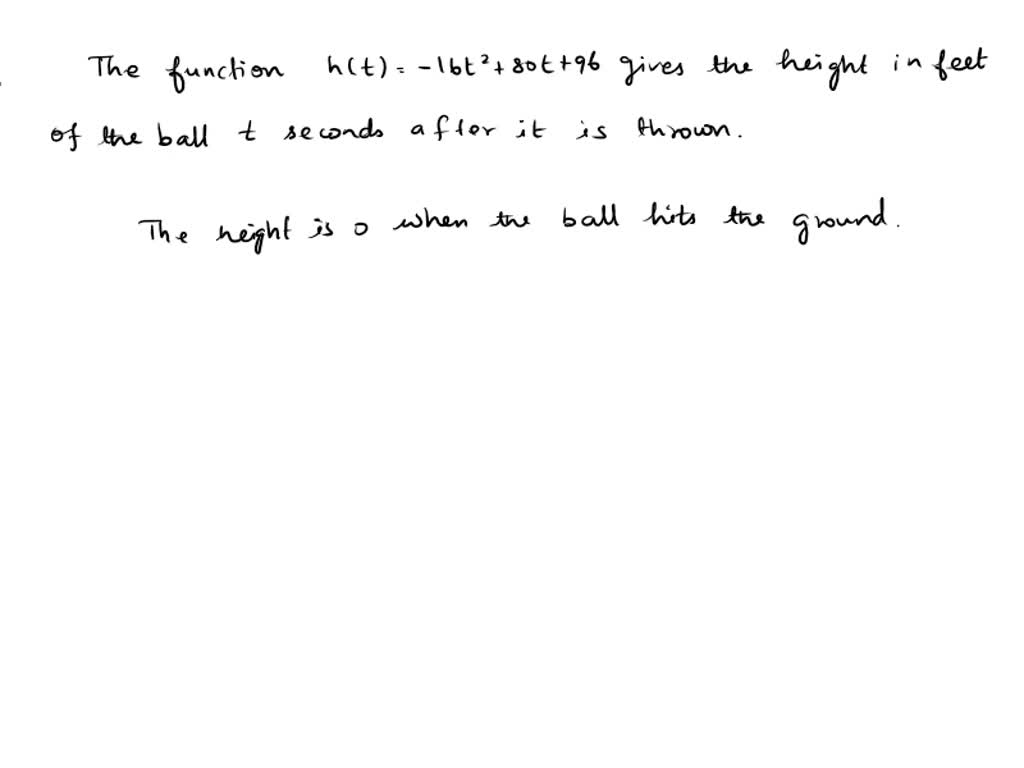 A ball is thrown from the of top ` seats in a stadium. row The h(t