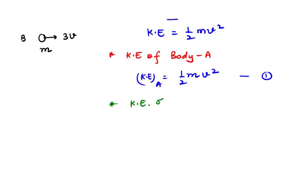 Solved Two Bodies Of Equal Masses Move With Uniform Velocity V And 3v Respectively Find The