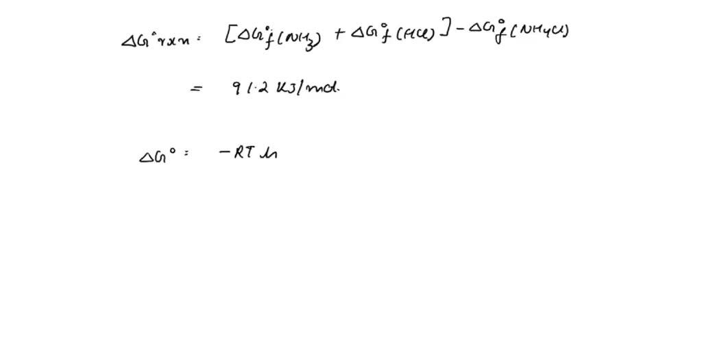 SOLVED: The thermal decomposition of ammonium chloride can be described ...