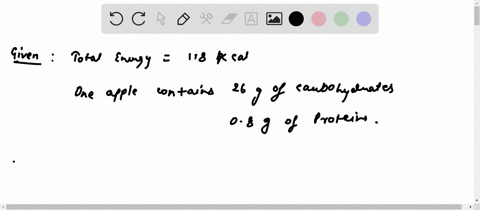 calculate-the-grams-of-fat-in-one-apple-if-consuming-the-apple-yields-118-kcal-of-energy-the-apple-contains-260-g-of-carbohydrate-and-0800-g-of-protein