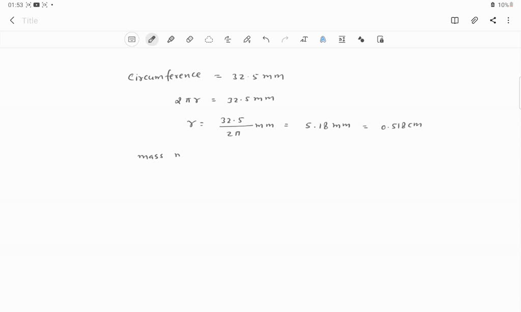 SOLVED A steel ballbearing with a circumference of 32.5 mm weighs 4.