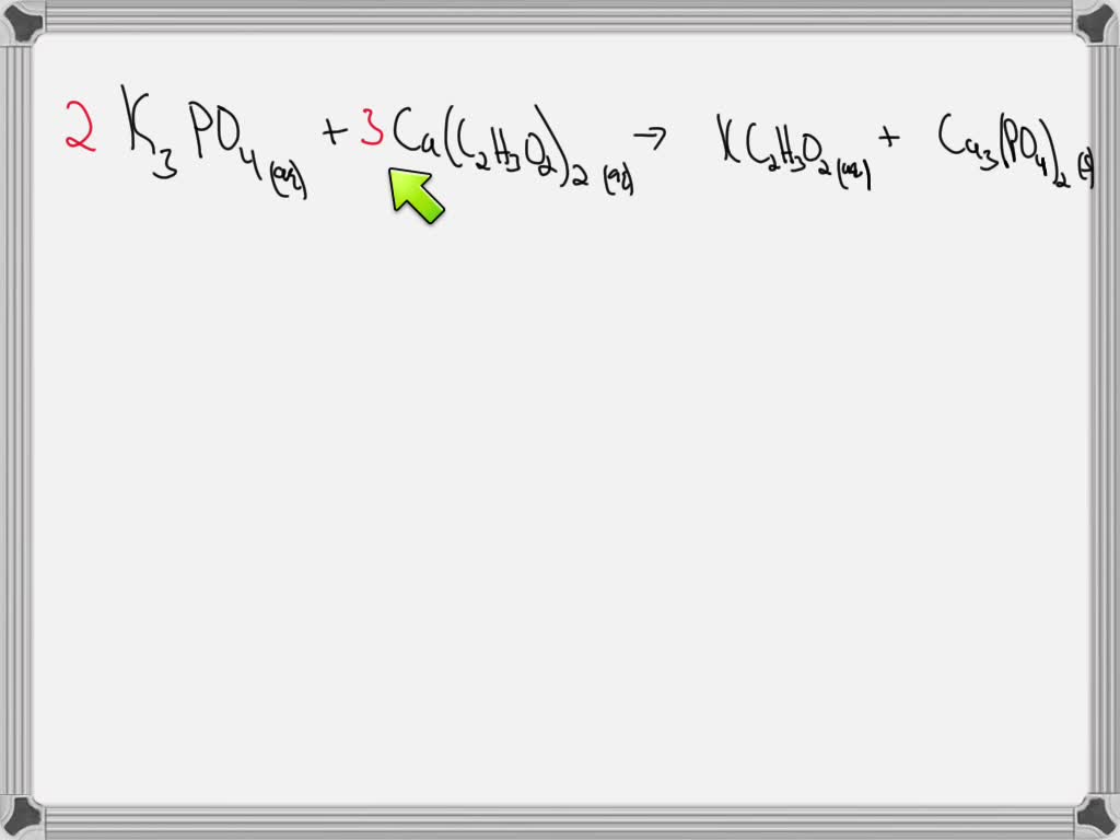 SOLVED: A solution of potassium phosphate is mixed with a solution of ...