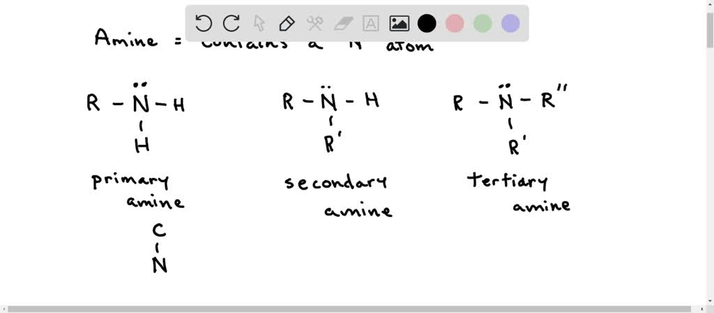 SOLVED: Classify each of the following amines as primary, secondary, or ...