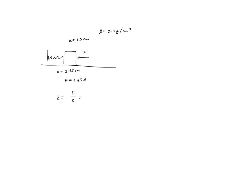 SOLVED: A solid aluminum cube is attached to spring-like device and is ...