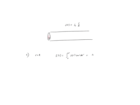 long-straight-wire-carries-current-with-varying-cross-sectional-current-density-given-by-jr-jo-r-over-a-circular-cross-section-of-the-wire-find-b-both-inside-and-outside-the-wire-plot-the-ma-13438