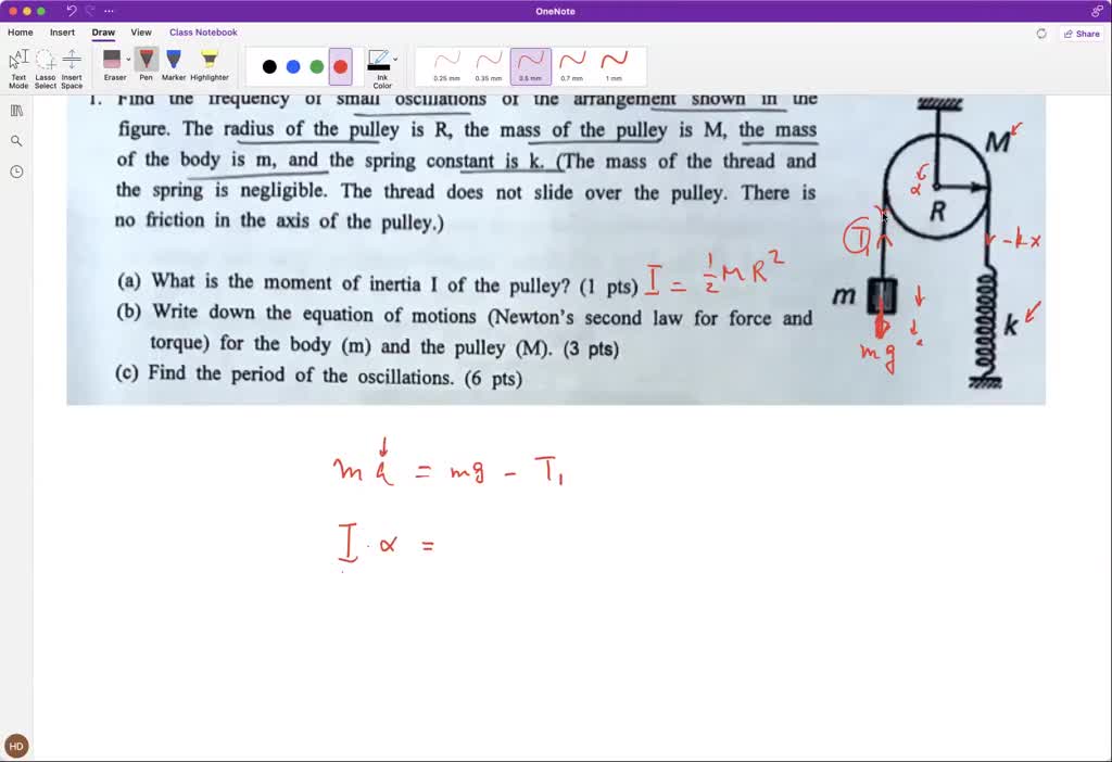 SOLVED: Find the frequency of small oscillations in the arrangement ...