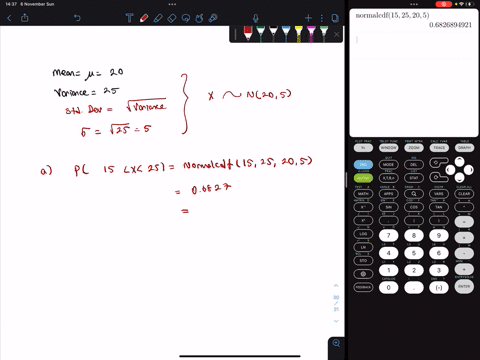 a-sample-of-test-scores-is-normally-distributed-with-a-mean-equal-to-20-and-a-variance-equal-to-25-a-what-percentage-of-scores-is-between-15-and-25-b-what-raw-score-is-the-cutoff-for-the-top-45565