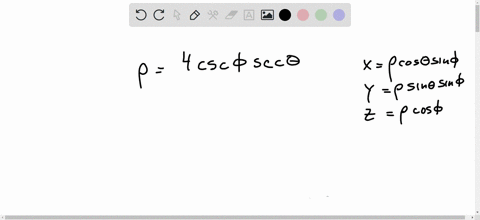 find-an-equation-in-rectangular-coordinates-for-the-surface-represented-by-the-spherical-equation-and-sketch-its-graph-p-4csc-see-0-07725